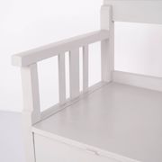 Antique storage bench – grey painted – pine wood – 1860s