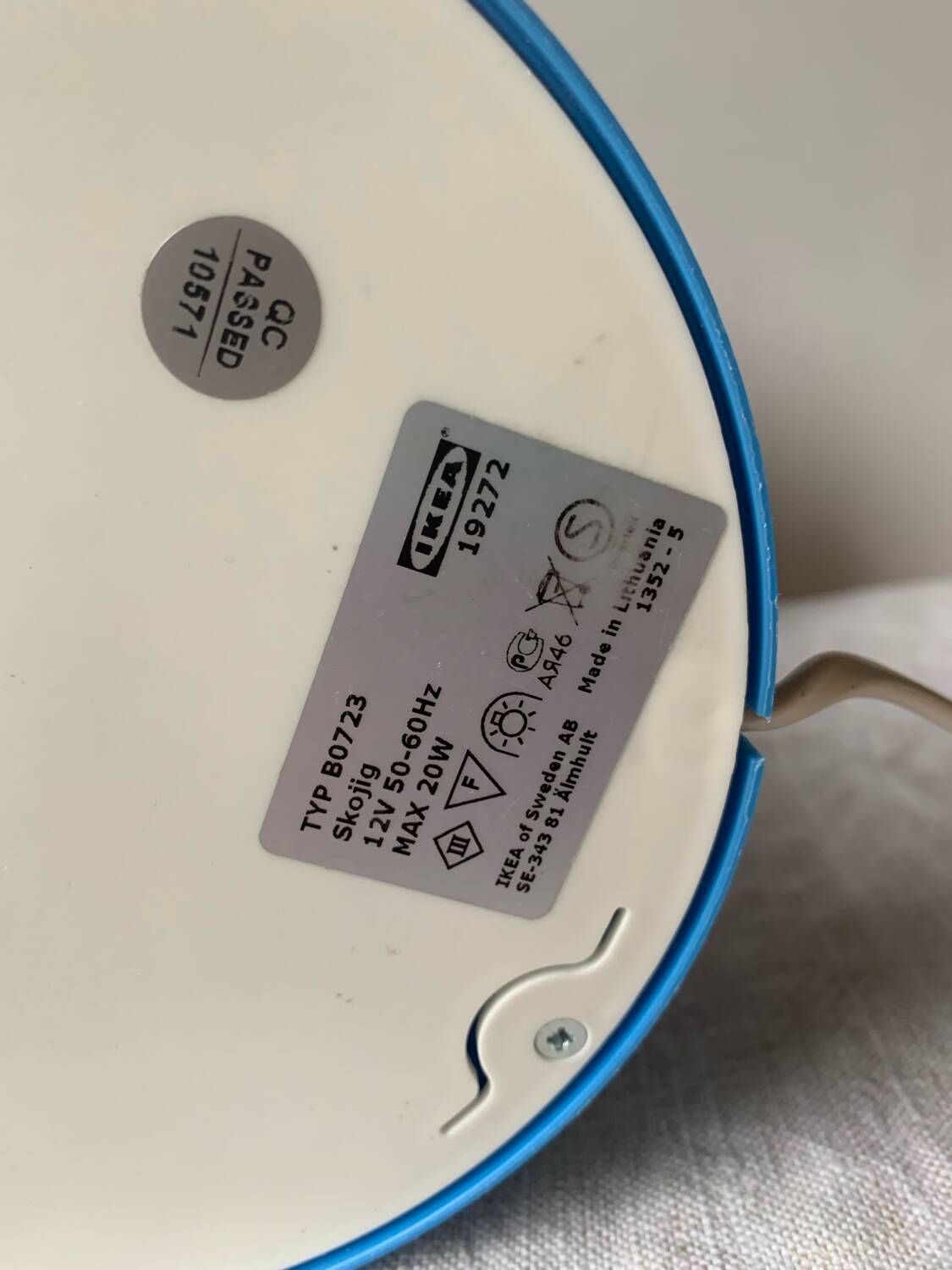 IKEA vintage blue clouds table lamp