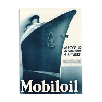 Affiche vintage annee 30 Mobiloil 30x40cm