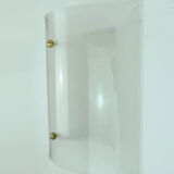 Mid century sconce acrylic and brass 1960s 1970s lucite wall lamp