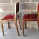 1890/1930 Pair of red velvet chairs / beech