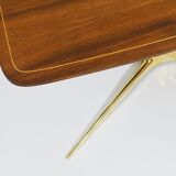 Oswald Haerdtl x Hagenauer Vienna coffee table in brass and walnut, Austria, 1950s