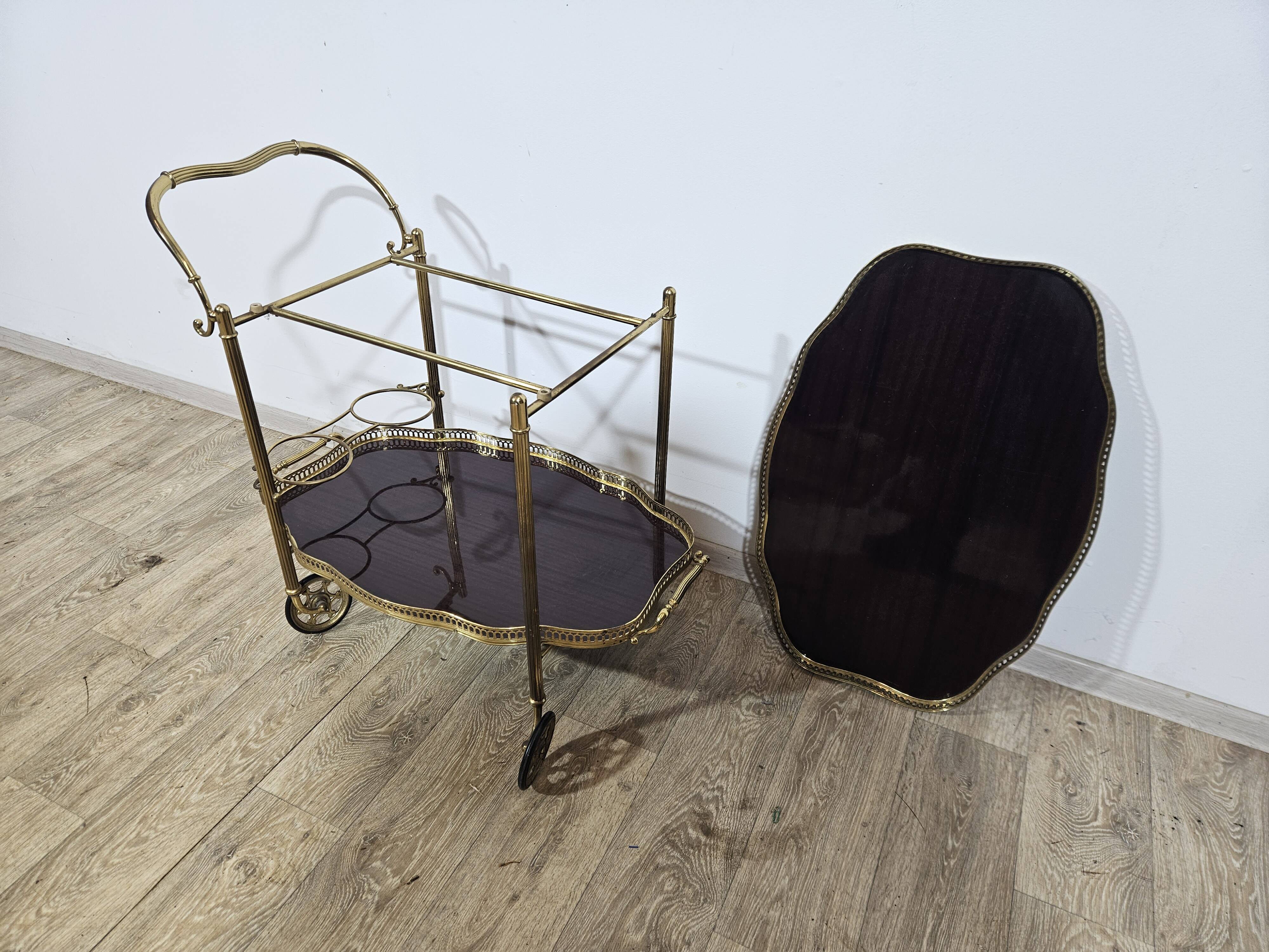 Luxurious bar cart,Maison Jansen, Hollywood Regency, France, 1950s/70s