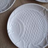 Set 5 assiettes poisson porcelaine blanche