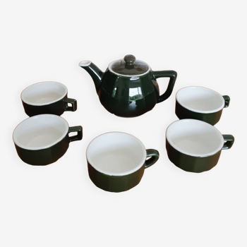 Coffee/tea set, green porcelain bistro