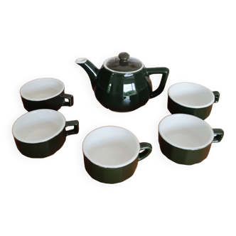 Coffee/tea set, green porcelain bistro