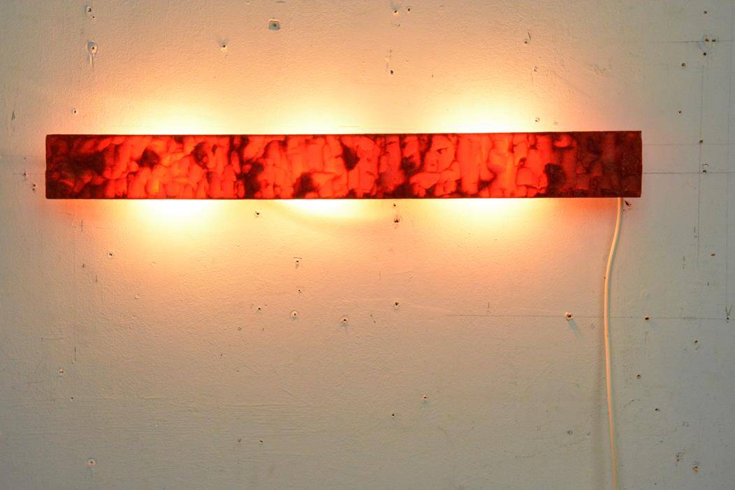 Long vintage red wall light