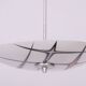 Mid-Century Chandelier in Chromed Steel and Glass, Czech, 1950s