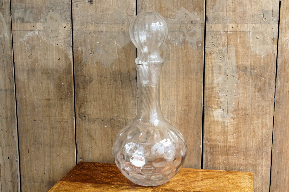Old monumental glass decanter