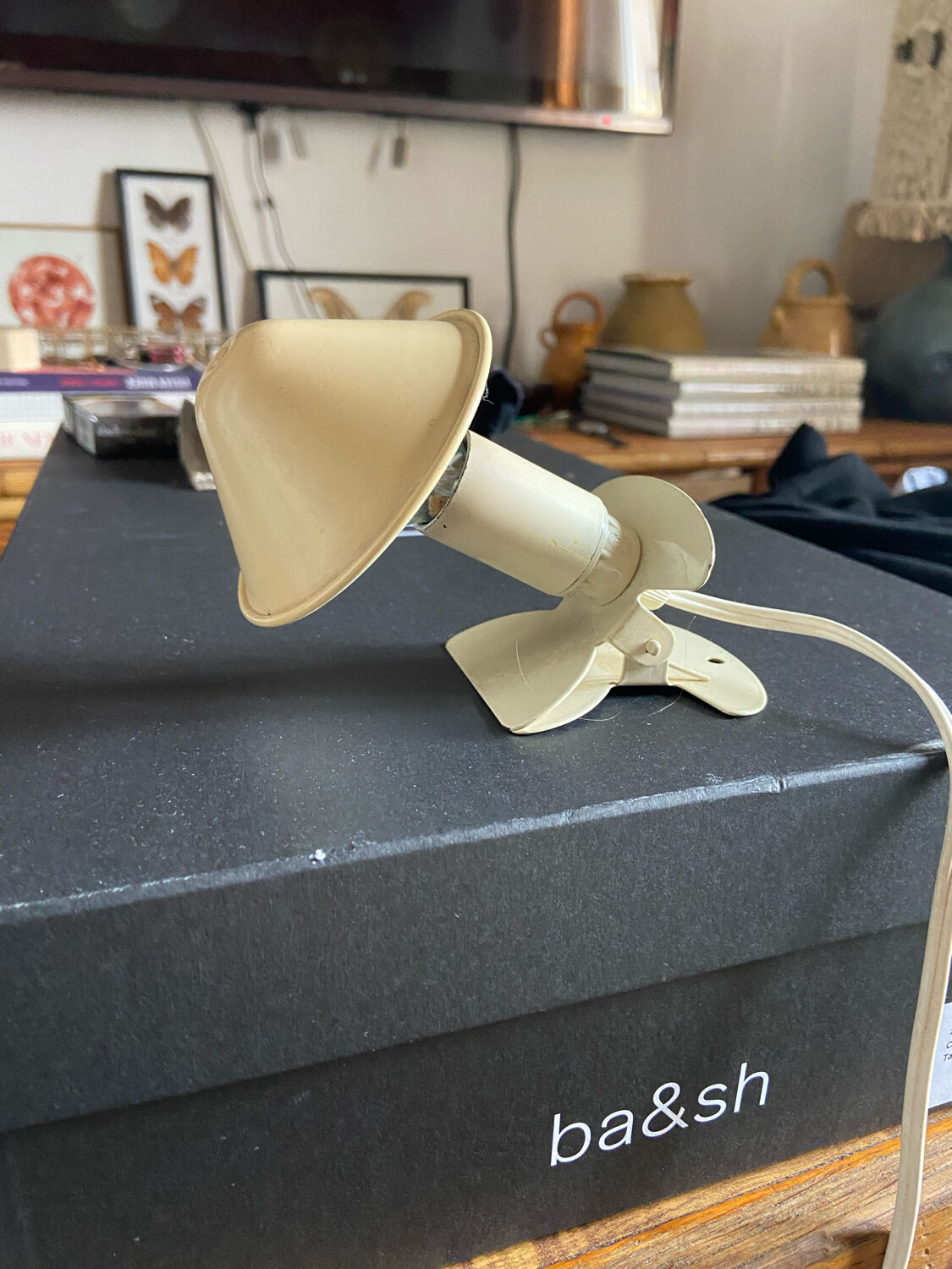 Vintage mushroom clip lamp