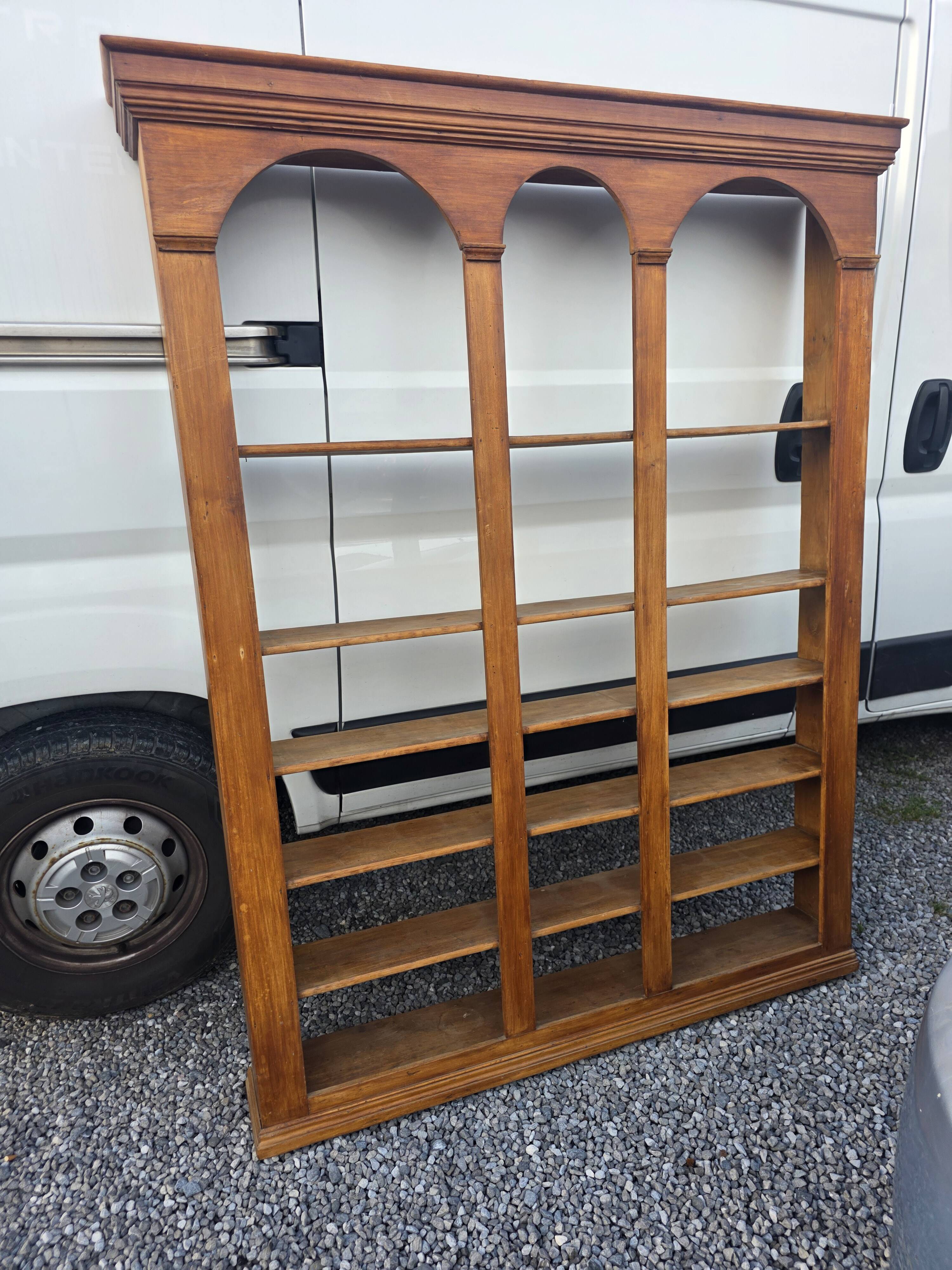 Bistro window in fir wood