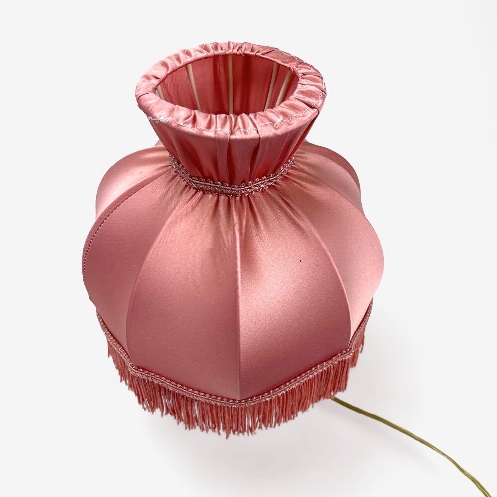 Crystal bedside lamp and silk dome lampshade 60's