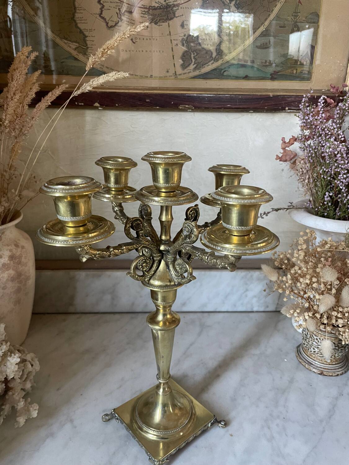 Antique brass candlestick