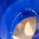 Letter O sign in blue vintage plexiglass