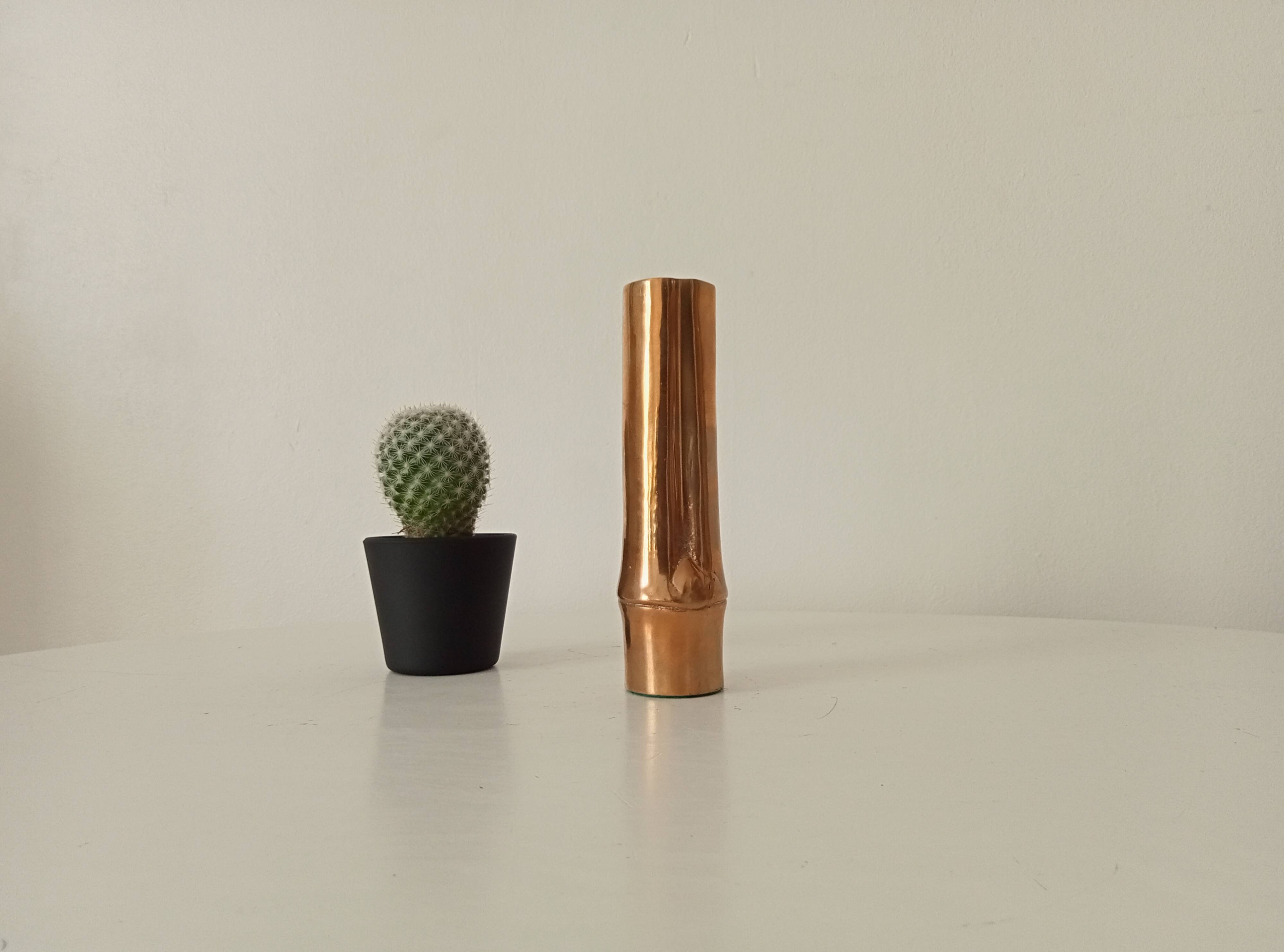 Vase Soliflore bambou ancien en bronze