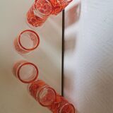 verres à fleur oranges années 70