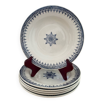 6 assiettes creuses vintage St Amand