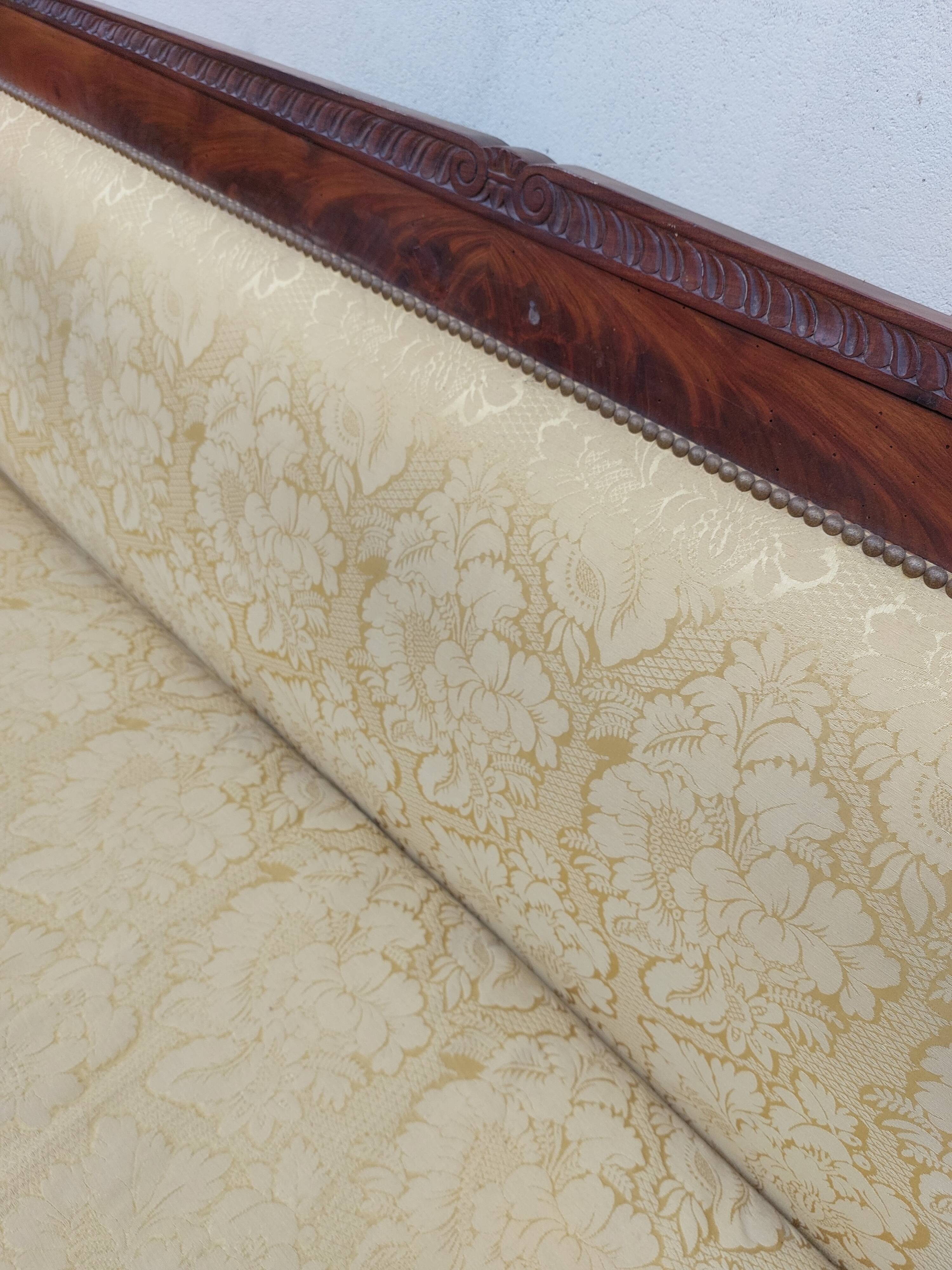 Vintage bench empire mahogany dolphin heads