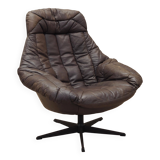 Leather swivel armchair, Danish design, 1960s, designer: H.W. Klein, manufa