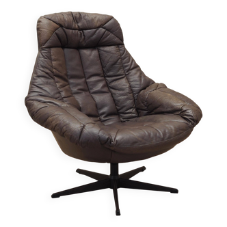 Fauteuil pivotant en cuir, design danois, années 1960, designer : HW Klein, manufa