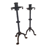 Pair of brutalist candlesticks