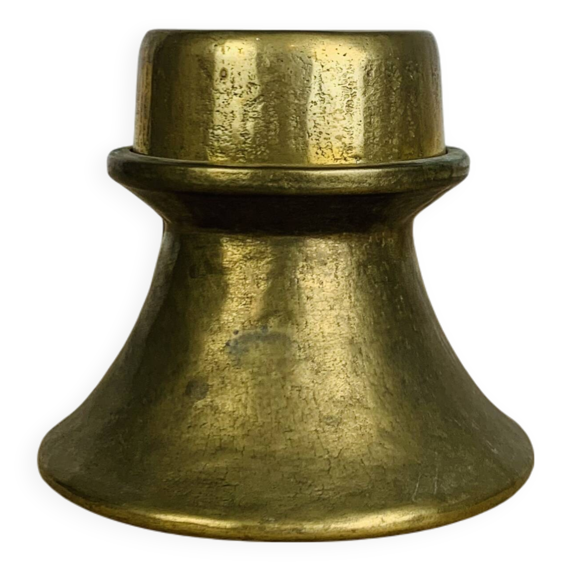 Scandinavian style gold-plated brass candle holder, vintage