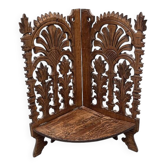 Antique French Walnut Corner Wall Console, late 1800s