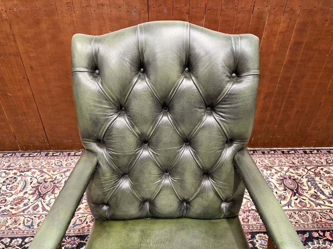 English Chesterfield Green Office Chair
