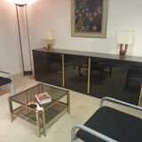 Black lacquered and brass design 70/80