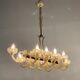 Lustre en verre de Murano doré et mordoré, Venise vers 1940