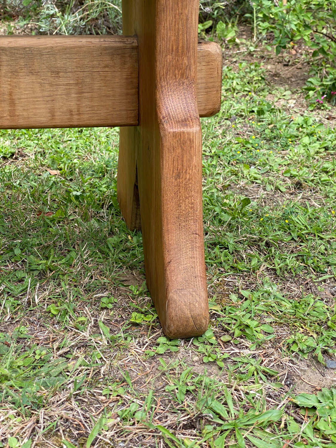 Pair of handcrafted solid elm benches
