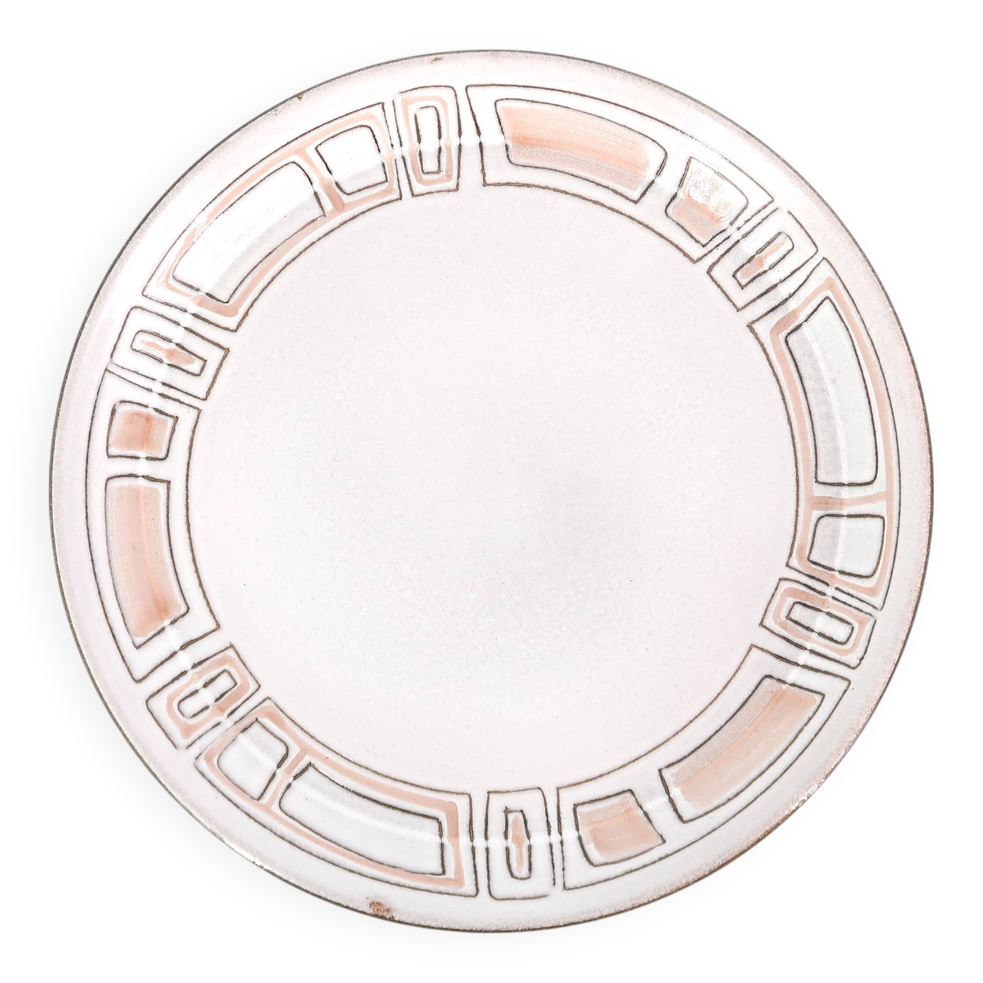 Hollow round dish, mesh model, in Niderviller earthenware, 1960s