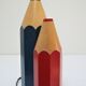 Lamp foot three pencils wood beech vintage 80s