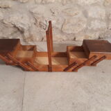 1940's oak sewing basket