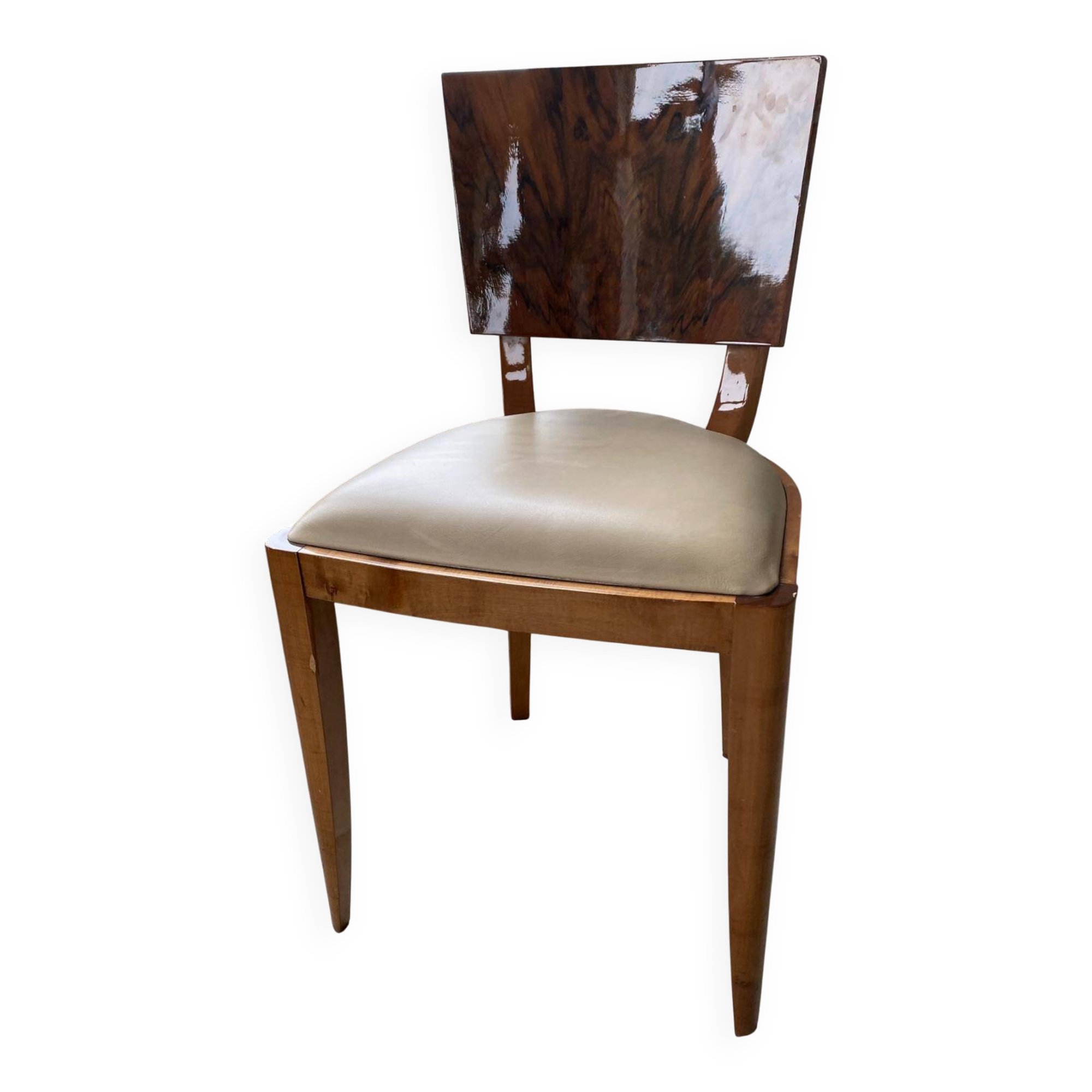 Set of 6 Art Deco elm burl chairs – 1930s – Excellent condition