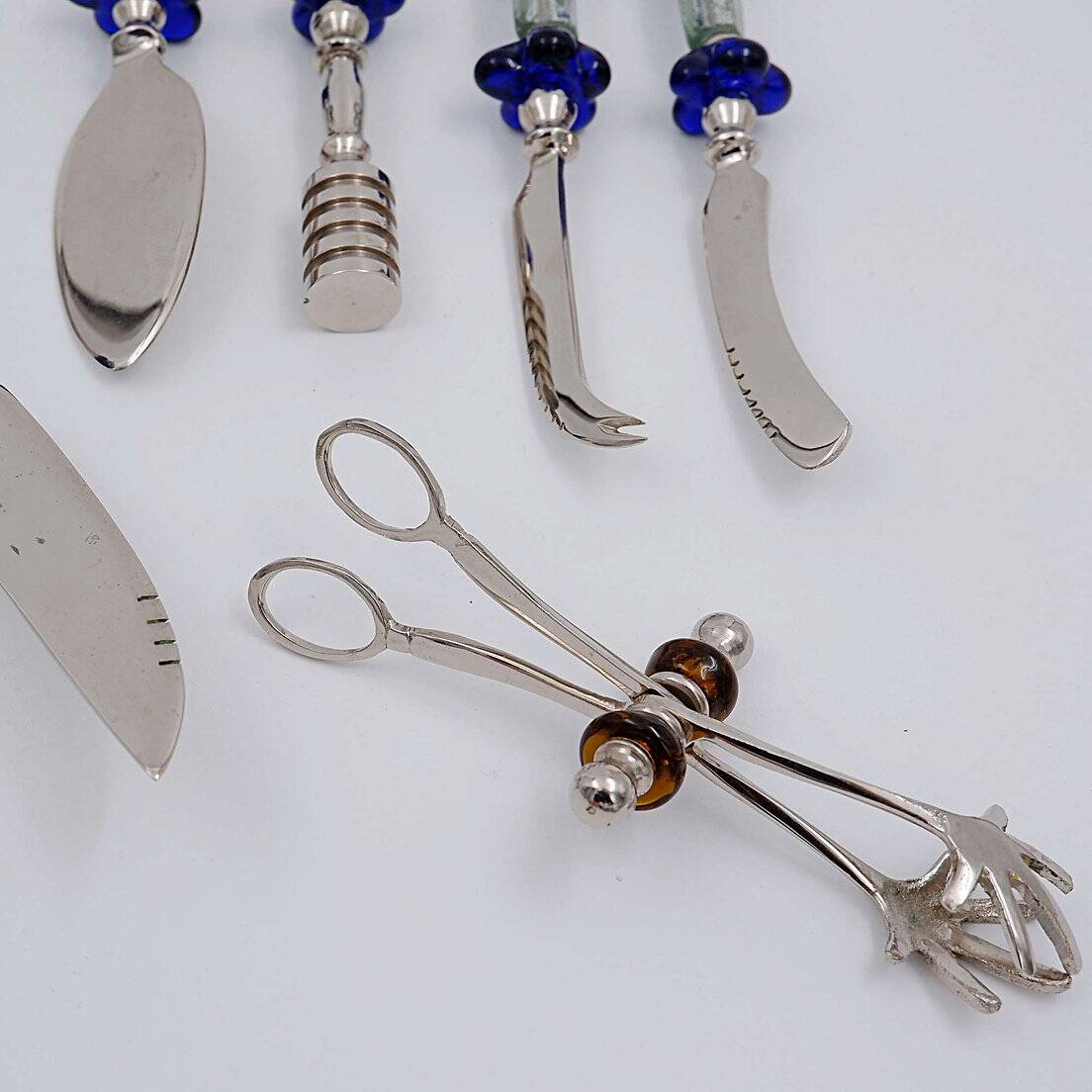 9-piece glass flower cutlery set