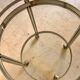 Desserte vintage ronde en acier chromé, 2 plateaux en verre