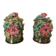 Pots en barbotine fleurs en relief