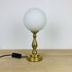 Lampe laiton globe opaline vintage
