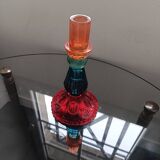 Multicoloured glass candlestick