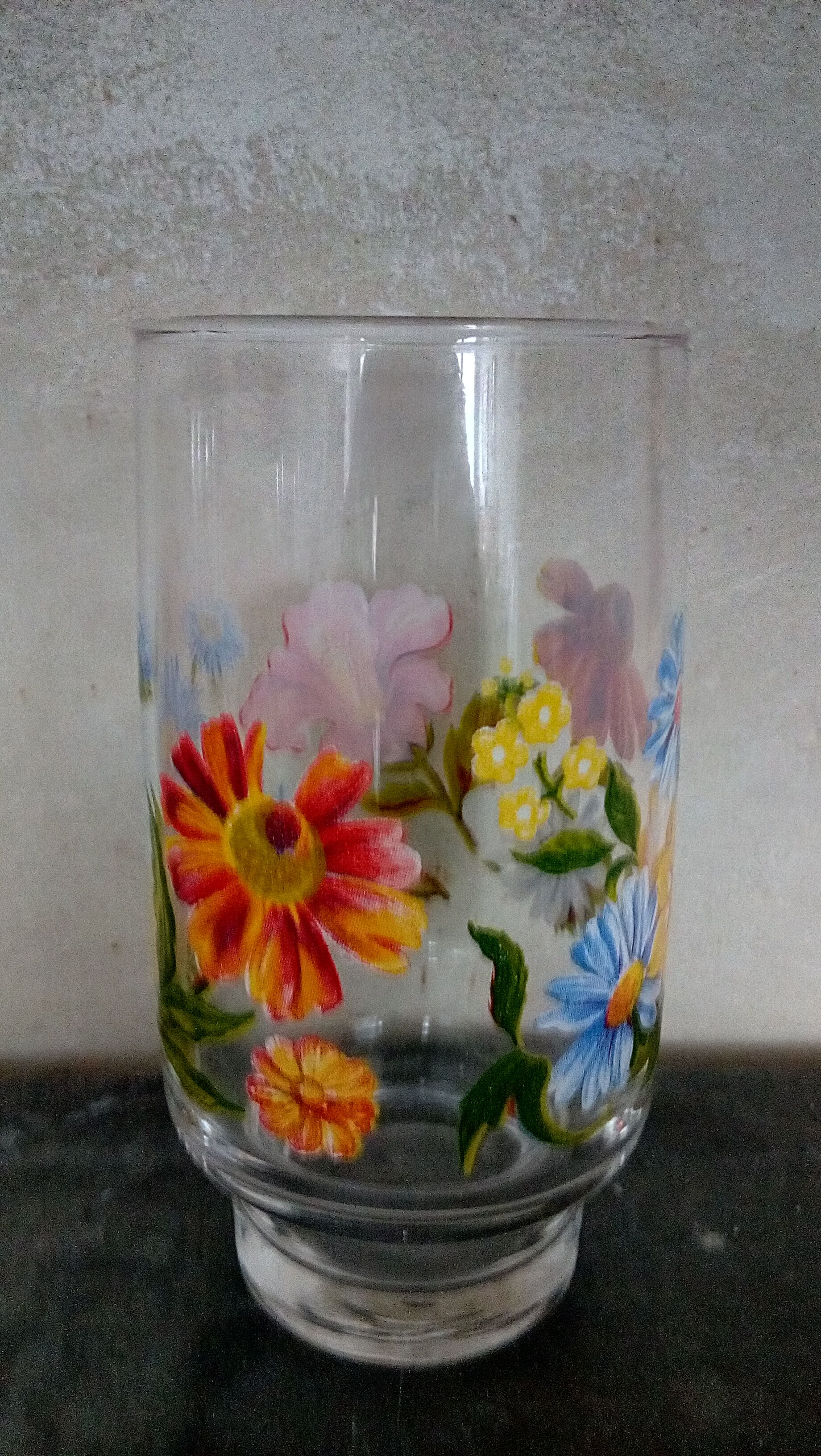 Set of 6 orangeade flower glasses