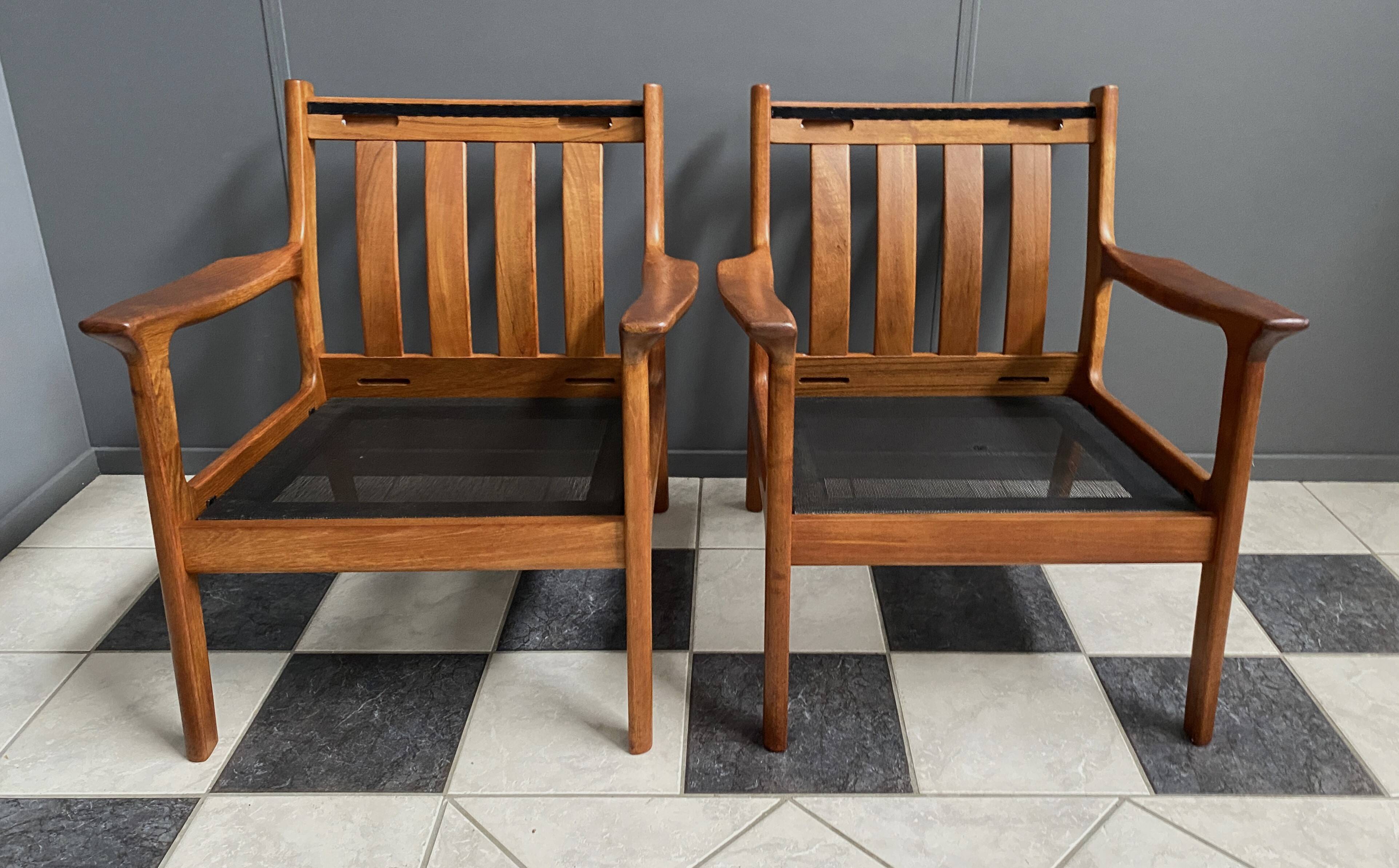 Set Teak Danish chairs by Jull Kristensen 1960s