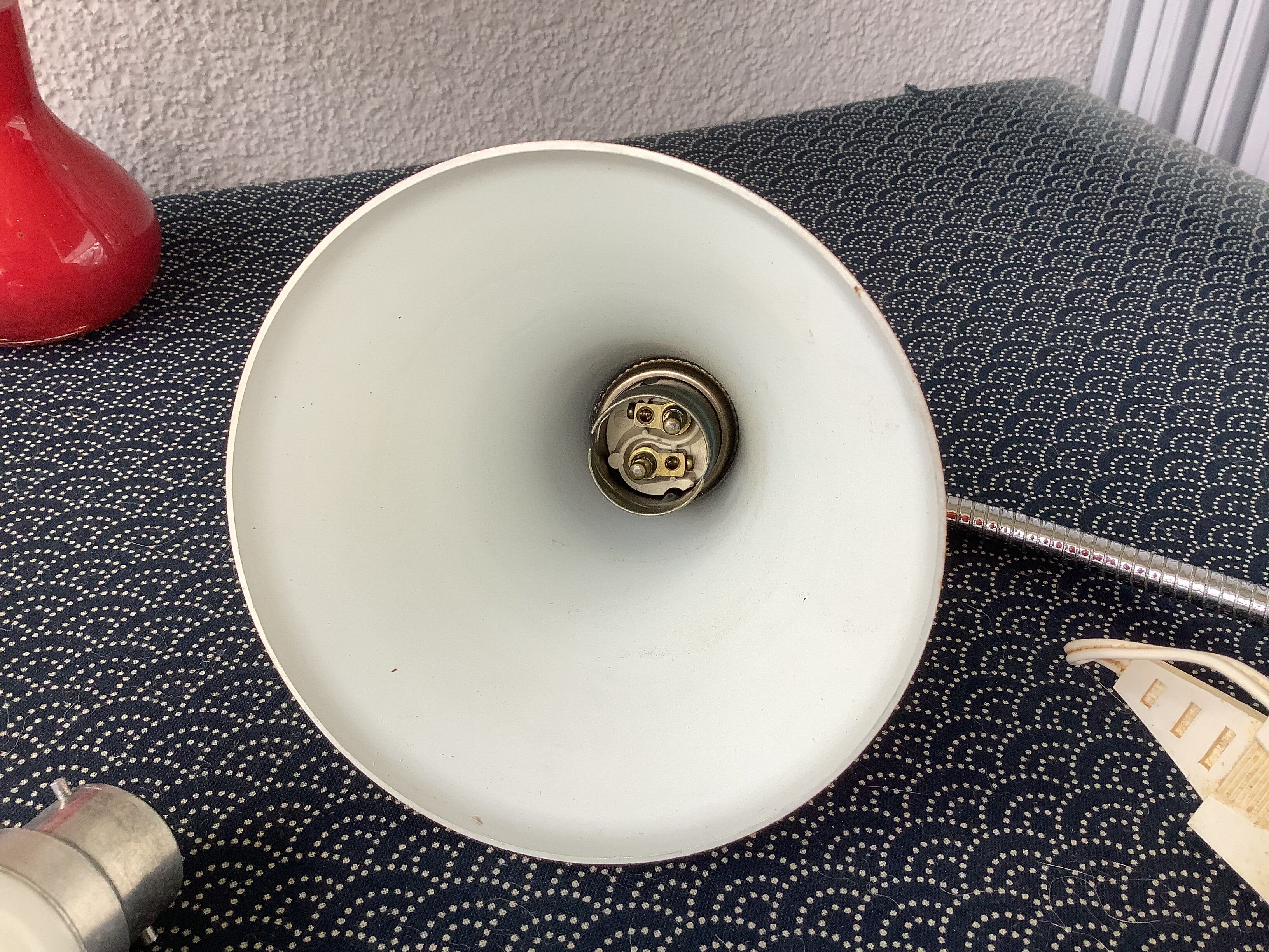 Desk or wall lamp metal orange vintage 60/70