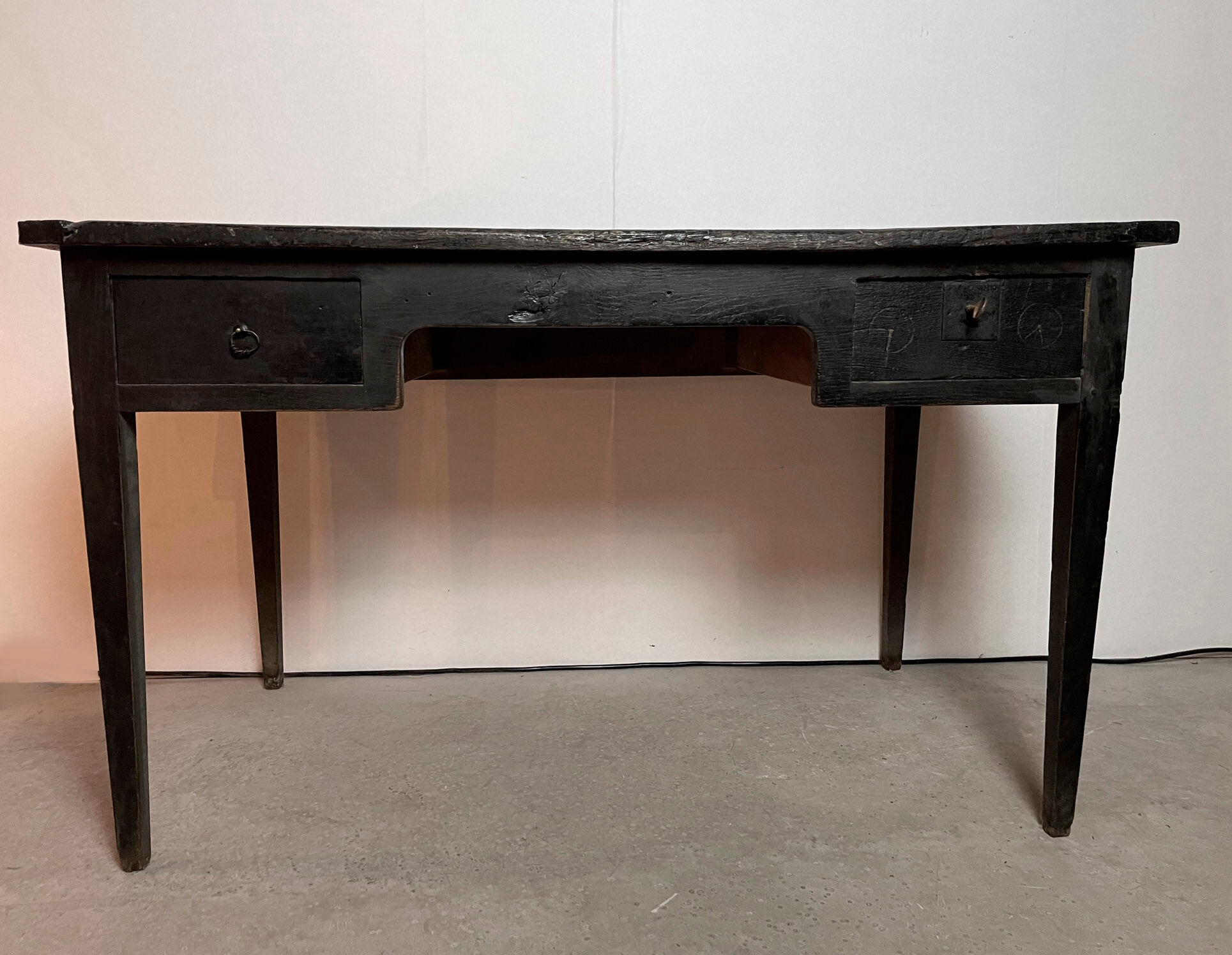 Bureau noir deux tiroirs