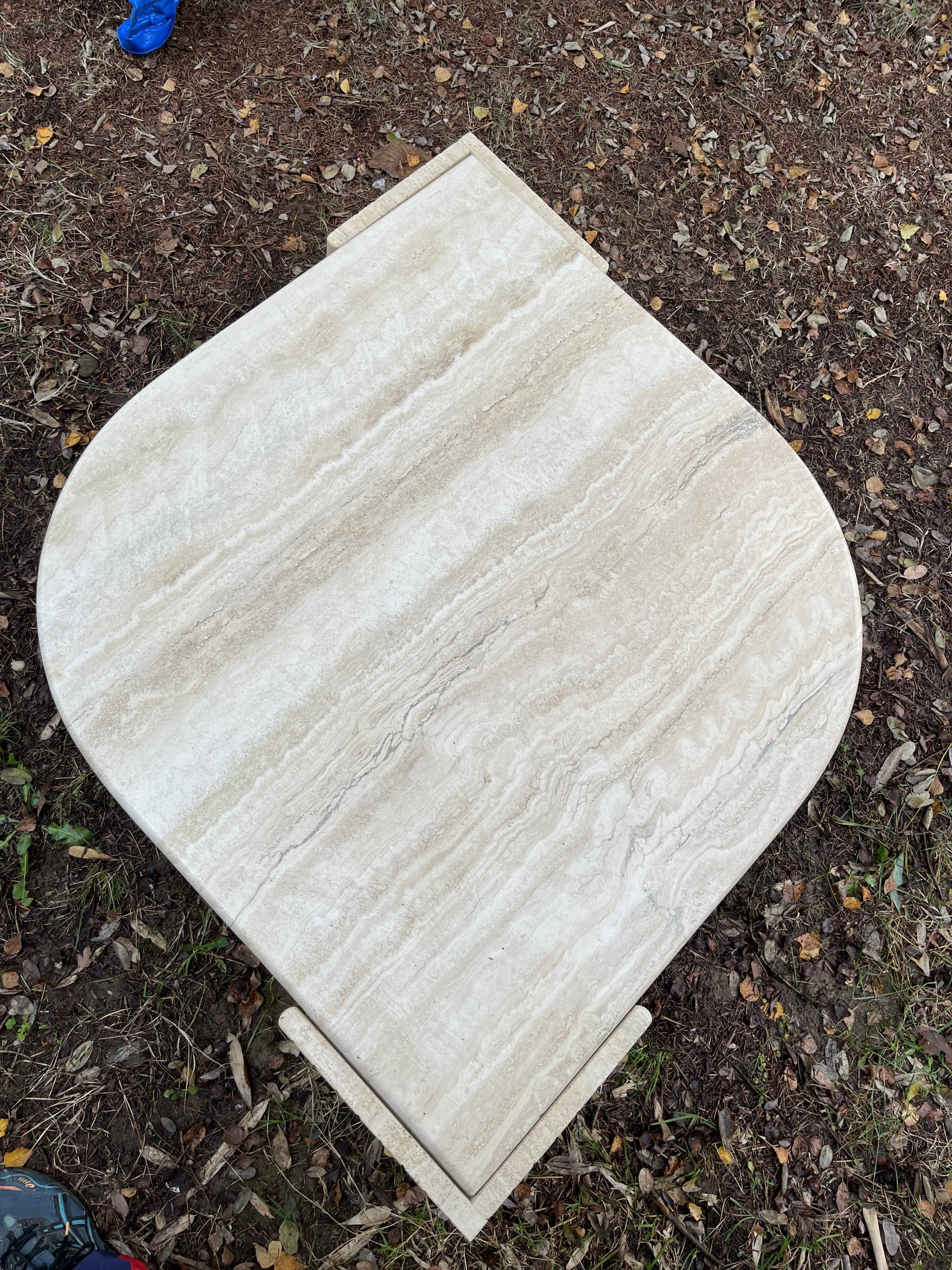 Travertine coffee table