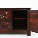 Unique 16th century French geometric sideboard in oak