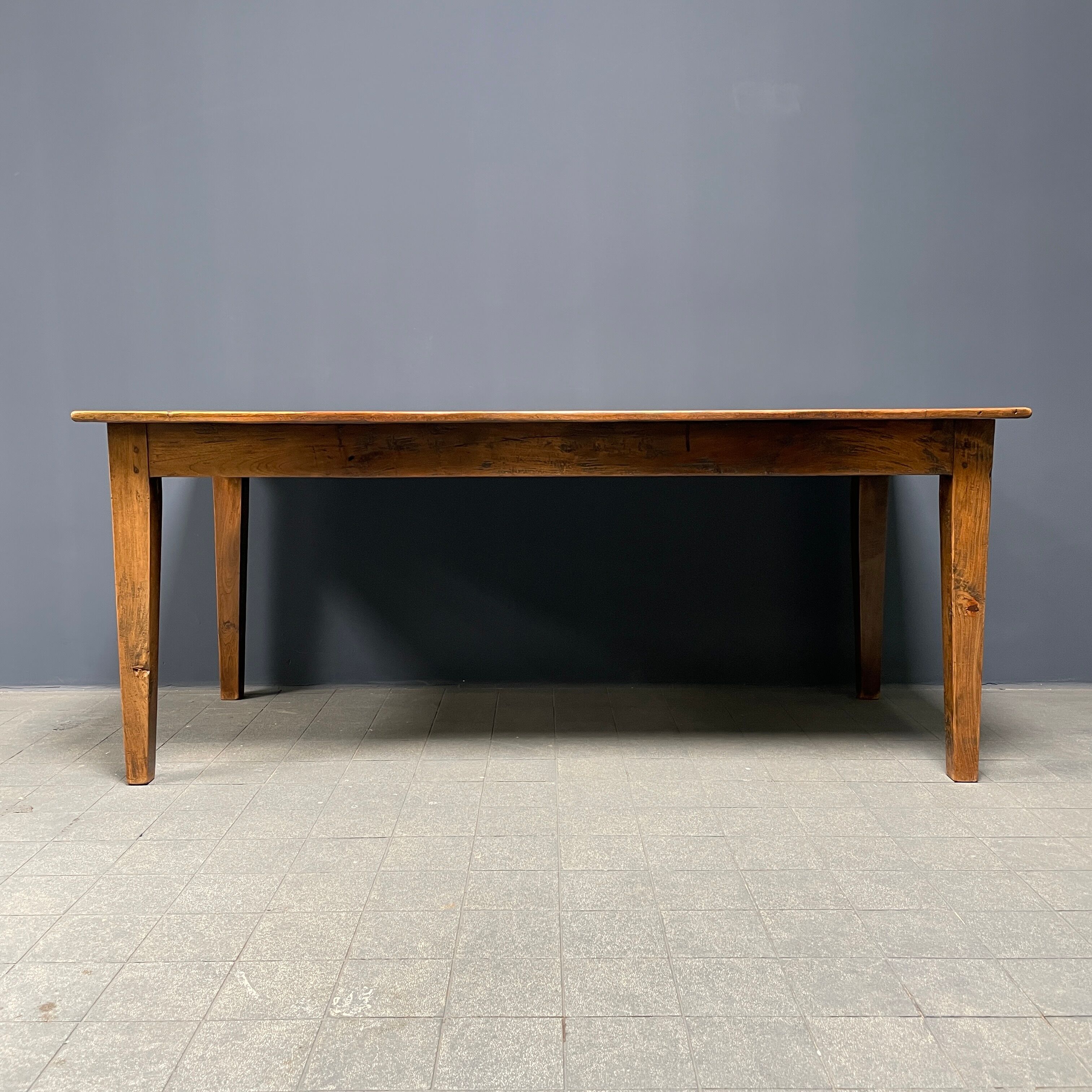 Rustic french farmhouse dining table made of oak and elm