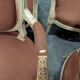 Antique Louis XVI style salon – Basket seat settee and 4 armchairs
