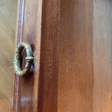 Meuble d’appui Louis XVI en bois précieux, marbre et vitrine – Haentgès Frè