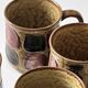 Set of 4 glazed ceramic coffee cups, circa 1970